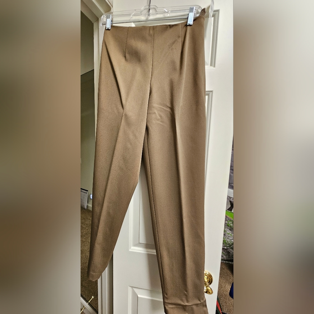 Talbots Women's Tan Bi-Stretch Side Zip Pant